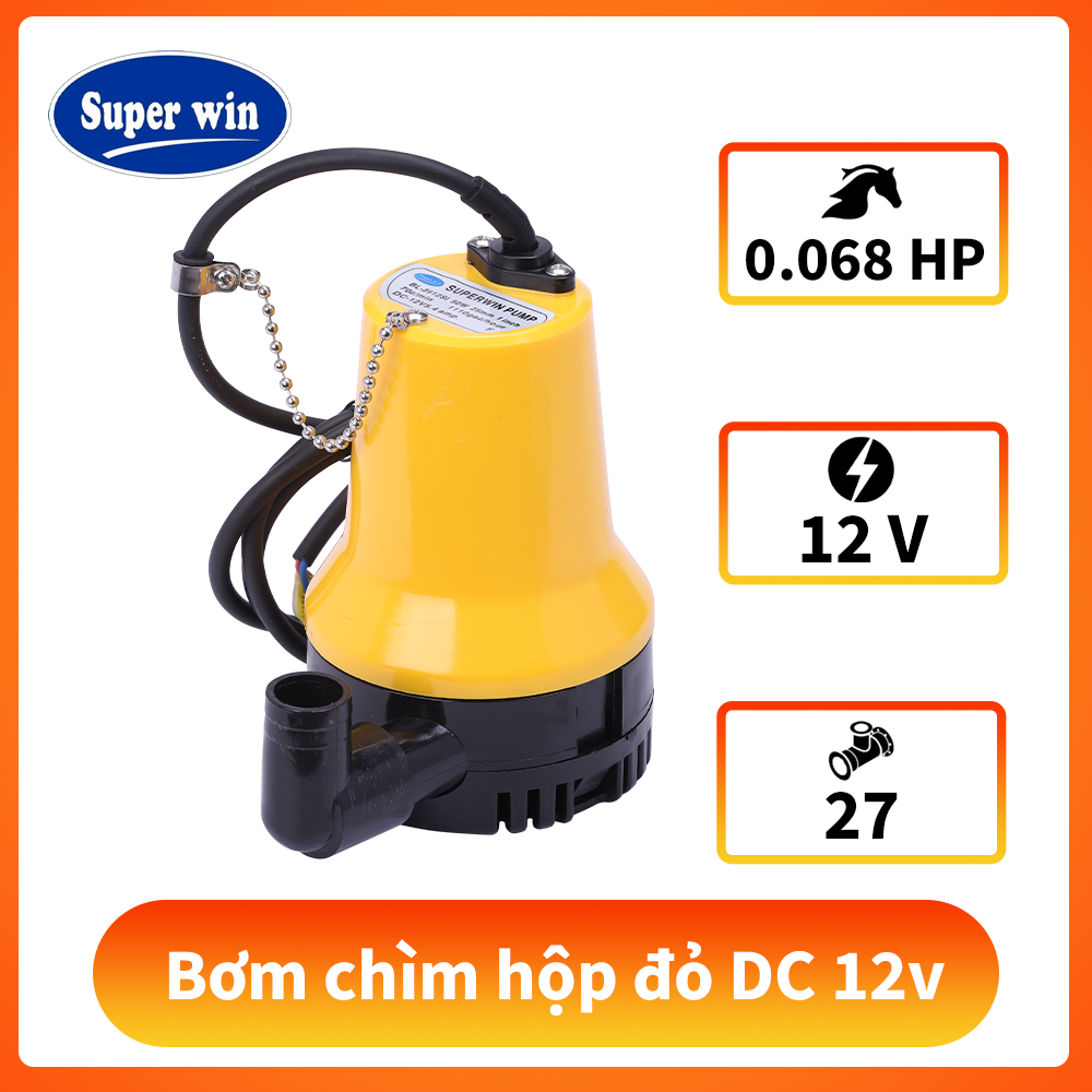 Bơm thả chìm hộp đỏ DC 12v