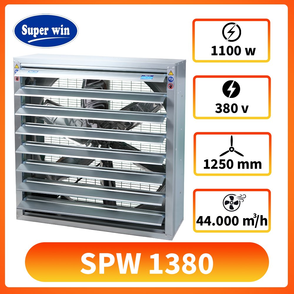 Quạt vuông gián tiếp SPW 1380 (Lá Sách) 3phase