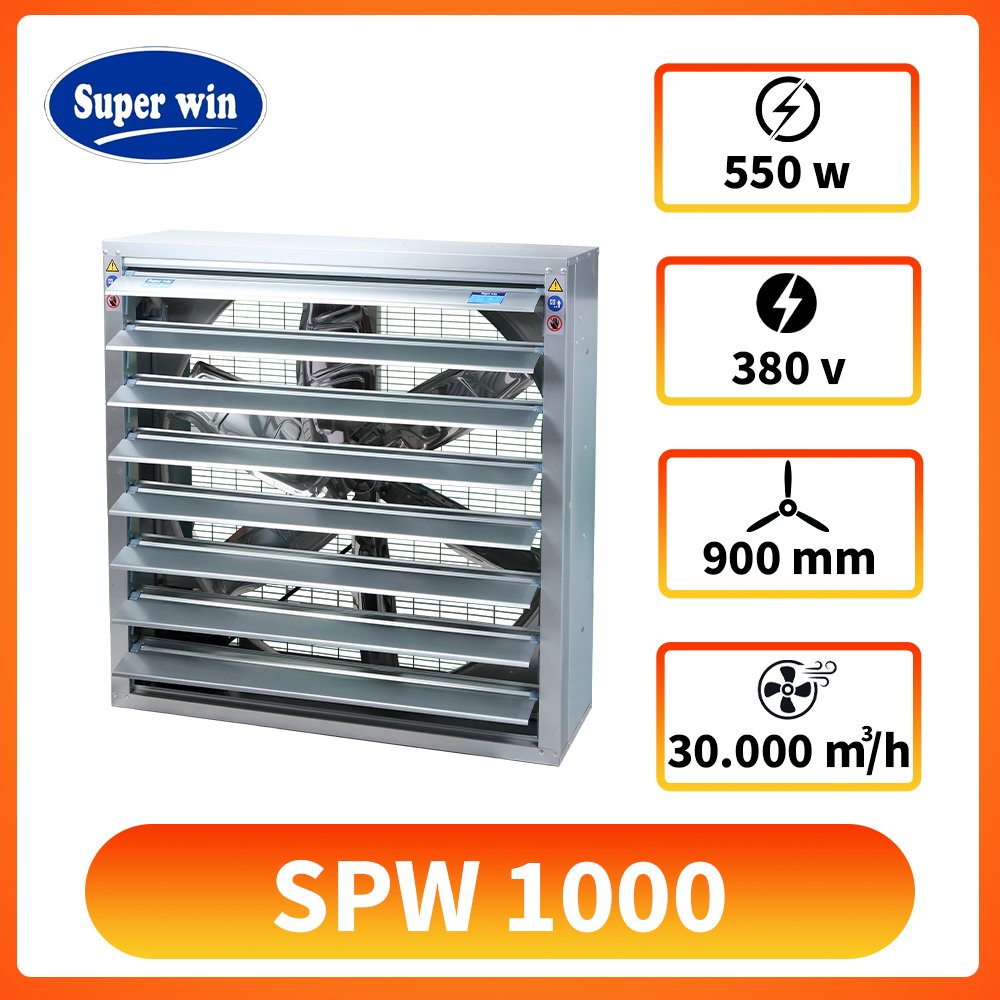 Quạt vuông gián tiếp SPW 1000 (Lá Sách) 3phase