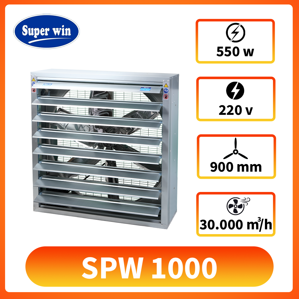 Quạt vuông gián tiếp SPW 1000 (Lá Sách)