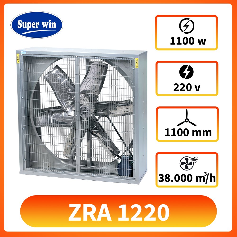 Quạt vuông gián tiếp ZRA 1220 (2 Mặt Lưới)