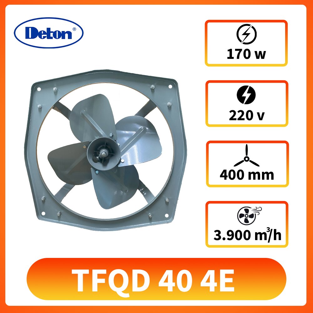 Quạt thông gió vuông TFQD 40-4E Deton