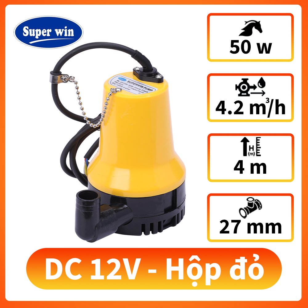 Bơm thả chìm hộp đỏ DC 12v
