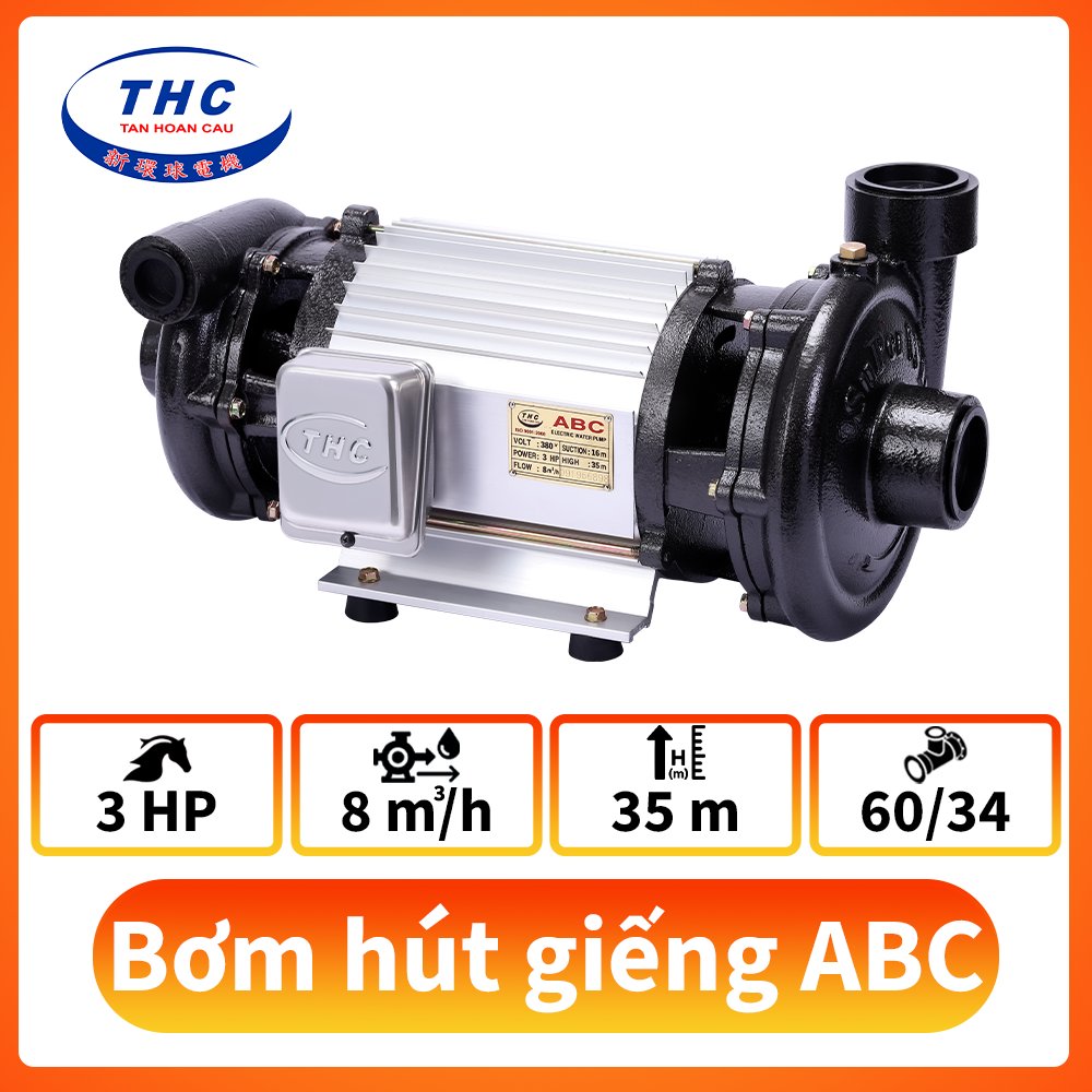 Máy bơm nước hai đầu ABC 3 HP 3 Phase