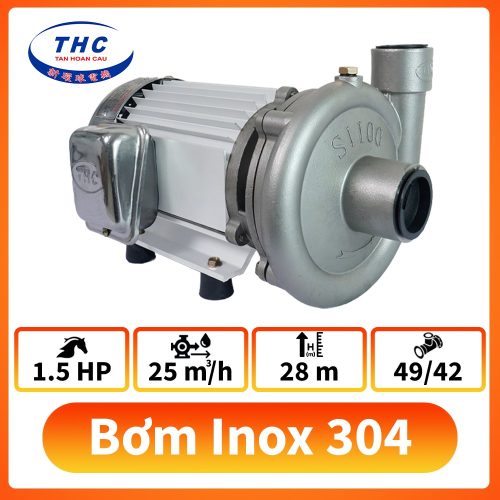 Máy bơm nước Inox 304 1.5HP ( 3 Phase )