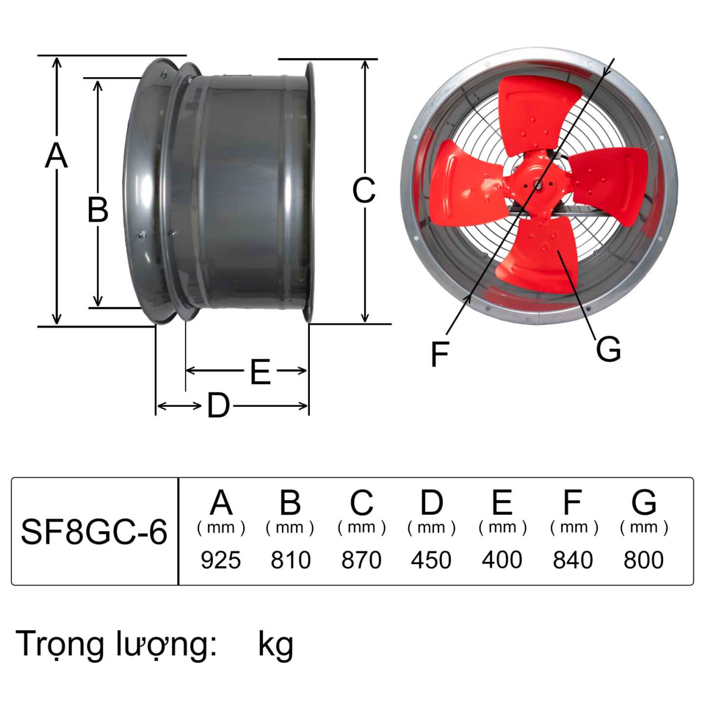 Quạt hướng trục SF8GC-6