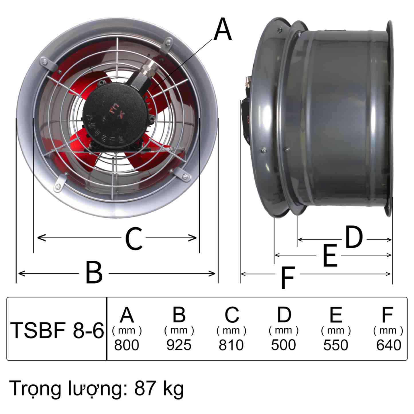 Quạt chống cháy nổ TSBF8-6